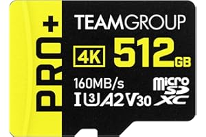 TEAMGROUP A2 Pro Plus Card 512GB Micro SDXC UHS-I U3 A2 V30, Read/Write up to 160/110 MB/s for Nintendo-Switch, Steam Deck, T