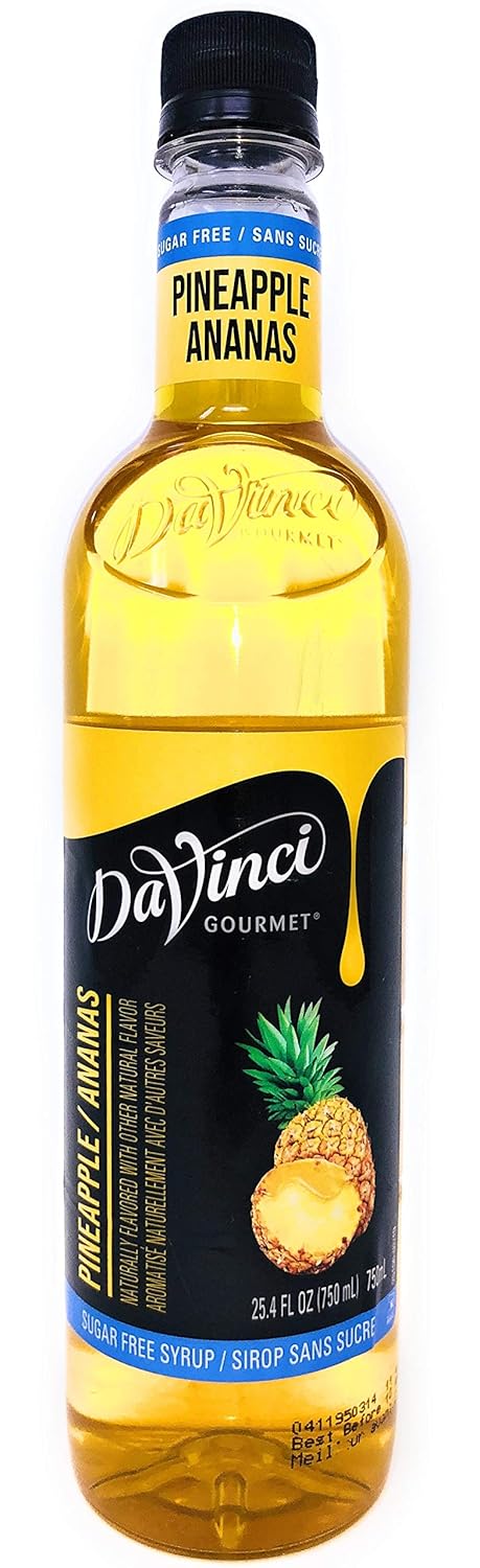 DaVinci Gourmet Sugar Free Pineapple Syrup, 750 mL Plastic Bottle