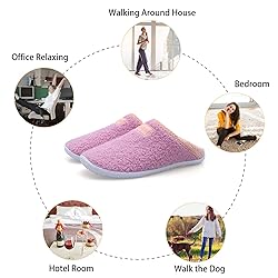 Fuzzy House Slippers for Women Men Indoor Closed