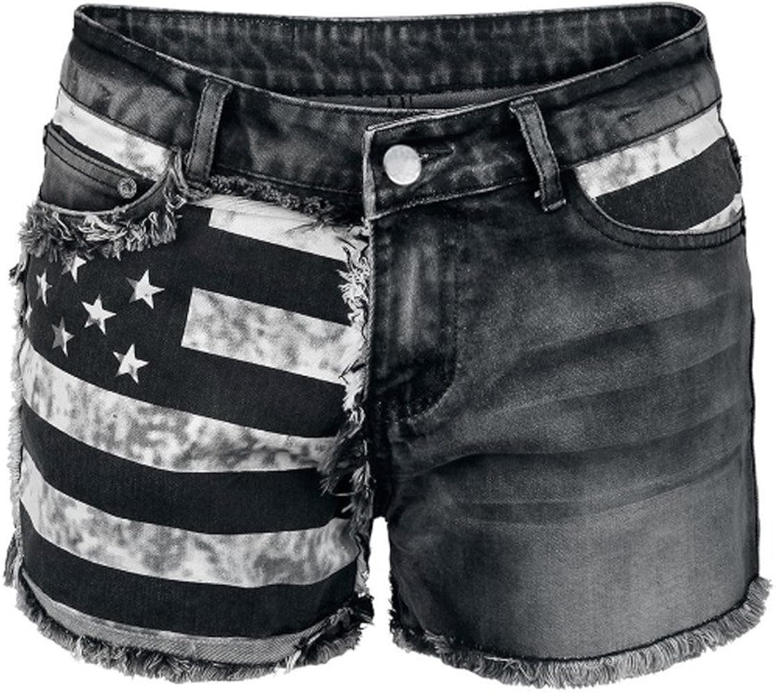 black denim hot pants shorts