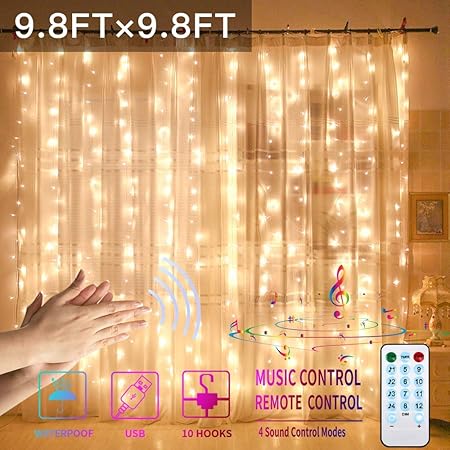 Amazon Com Gytf Curtain Lights With Sound Activated Usb Powered