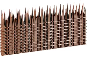 KOKMEYA Bird Spikes 4m Four Stage Tall Bird Spikes Deterrent, Plastic Anti Bird Spikes for Outside to Keep Birds Away Pigeon Spikes Bird Nest Preventer for Roof, Sill, Patio (Brown)