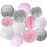 SZHUIHER Seidenpapier Pom Poms 22 Stück - Party Dekoration Für Hochzeit & Geburtstag