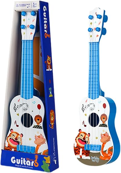 Falafoty Kids Ukulele Guitar Toy 41cm with 4 Adjustable Strings Blue