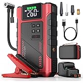 4500A Car Jump Starter with Air Compressor, Portable Battery Charger Jumpstart 12V Vehicle, Power Pack with 150PSI Tire Inflator for 9.0L Gas/7.5L Diesel Engines Jump Box with Light and Jumper Cable
