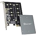 IO CREST Dual M.2 B-Key SATA SSD Converter PCI Express 3.0 x1 Expansion Card Heat Sink Jmicron JMB582 Chipset SI-PEX40153