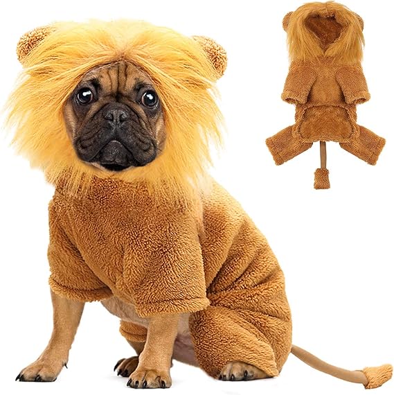 BWOGUE Dog Lion Costume for Dogs Clothes Pet Halloween Cosplay Dress Party Dressing