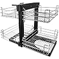 Blind Corner Cabinet Pull Out, 15in opening Soft Close Heavy Duty Kitchen Corner Cabinet Organizer, 4 chrome plated storage baskets, for cabinets Minimum size: 18.89"D*27.16"W*22.83"H