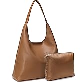 Pelimoo Hobo Bags for Women, Soft Vegan Leather Shoulder Handbags, Slouchy Tote Purses for Work, Travel, School