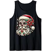 Santa Sugar Skull Calavera Funny Mexican Christmas Tank Top