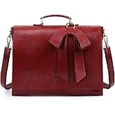 ECOSUSI Women's Briefcase Vegan Leather Laptop Bag for Work Shoulder Computer Satchel Bag with Detachable Bow