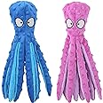 HGB Squeaky Dog Toys - Octopus No Stuffing Crinkle Plush Large Dog Toys to Keep Them Busy for Puppy Teething Chewing, Pet Supplies for Small, Medium, and Large Breeds, 2 Pack