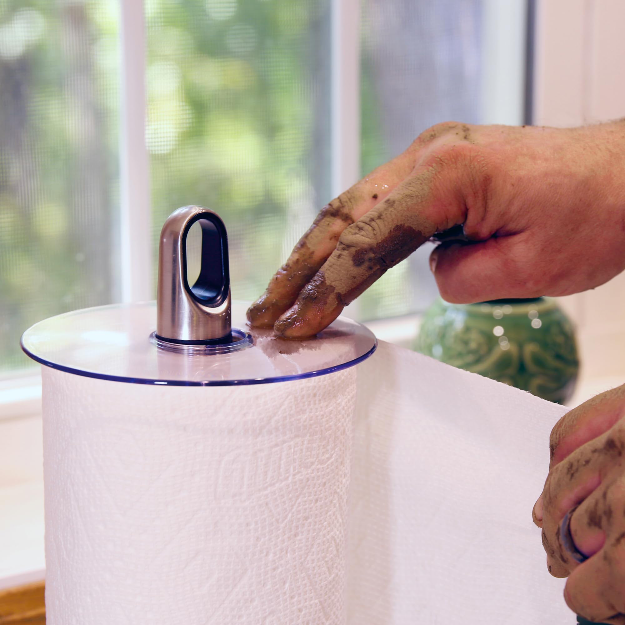 Photo 1 of ** DAMAGE** Paper Towel Topper- Keeps Top of Paper Towel Roll Clean & Dry - Paper Towel Holder Countertop Stand