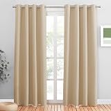 PONY DANCE Be ige Thermal Window Curtains 2 Panels 55x79 Biscotti Beige
