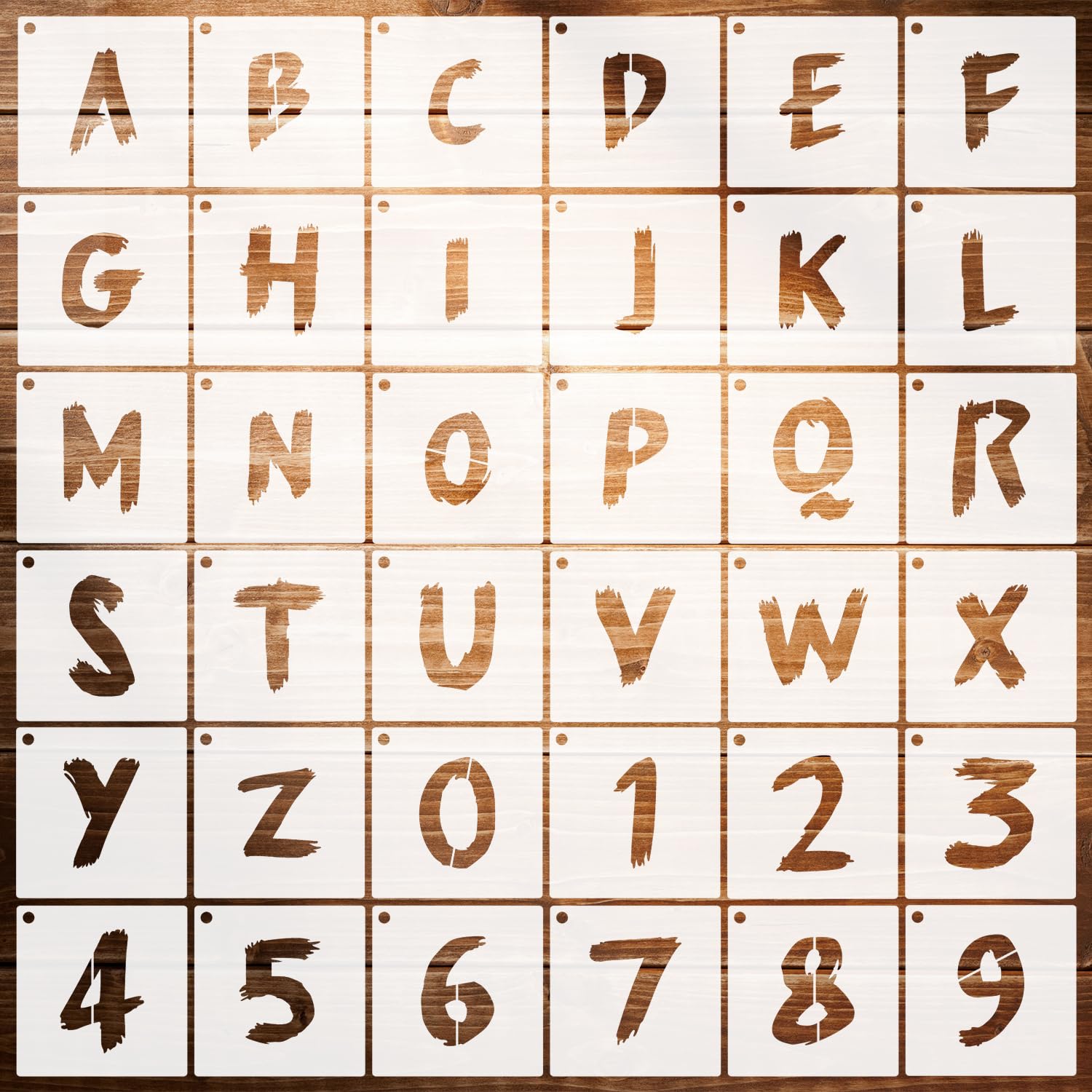36pcs Letter Stencils Kit for Painting, Letter and Number Templates with Metal Ring Reusable Uppercase Alphabet Stencils for Wall Chalkboard Fabric Wood Signs Rock Plant DIY Craft (3 Inch)