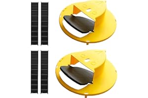 M MITLINK Pack 2 Bucket Lid Mouse Rat Trap, Mouse Catching Tool, Trap Door Style, Multi Catch, Auto Reset, Indoor Outdoor, 5 Gallon Bucket Compatible