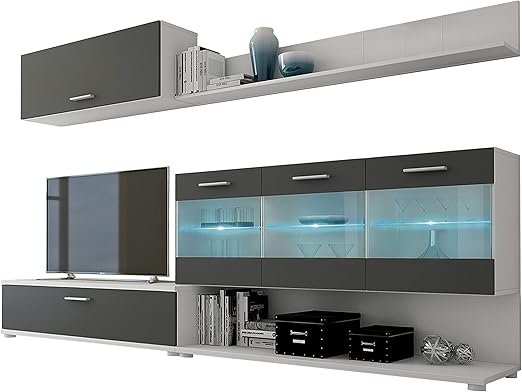 HomeSouth - Mueble de Comedor, modulo Salon Vitrina con Led, Modelo