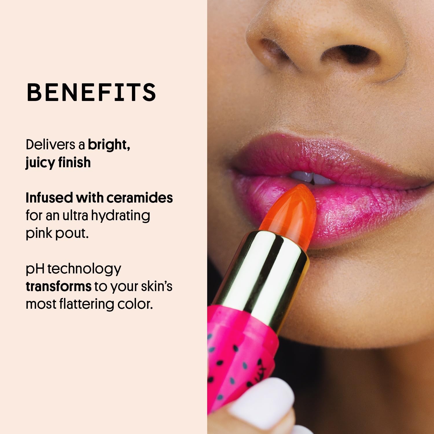 Winky Lux Watermelon Jelly pH Lip Balm - Hydrating Lip Balm, Natural Pink Tint with pH Color Changing, Moisturize & Soften Lips While Leaving Sheer Pink Tint, With Watermelon Candy Scent