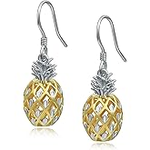RoseJeopal Pineapple Dangle Earring S925 Hook Hawaiian Hypoallergenic Earring Jewelry for Women