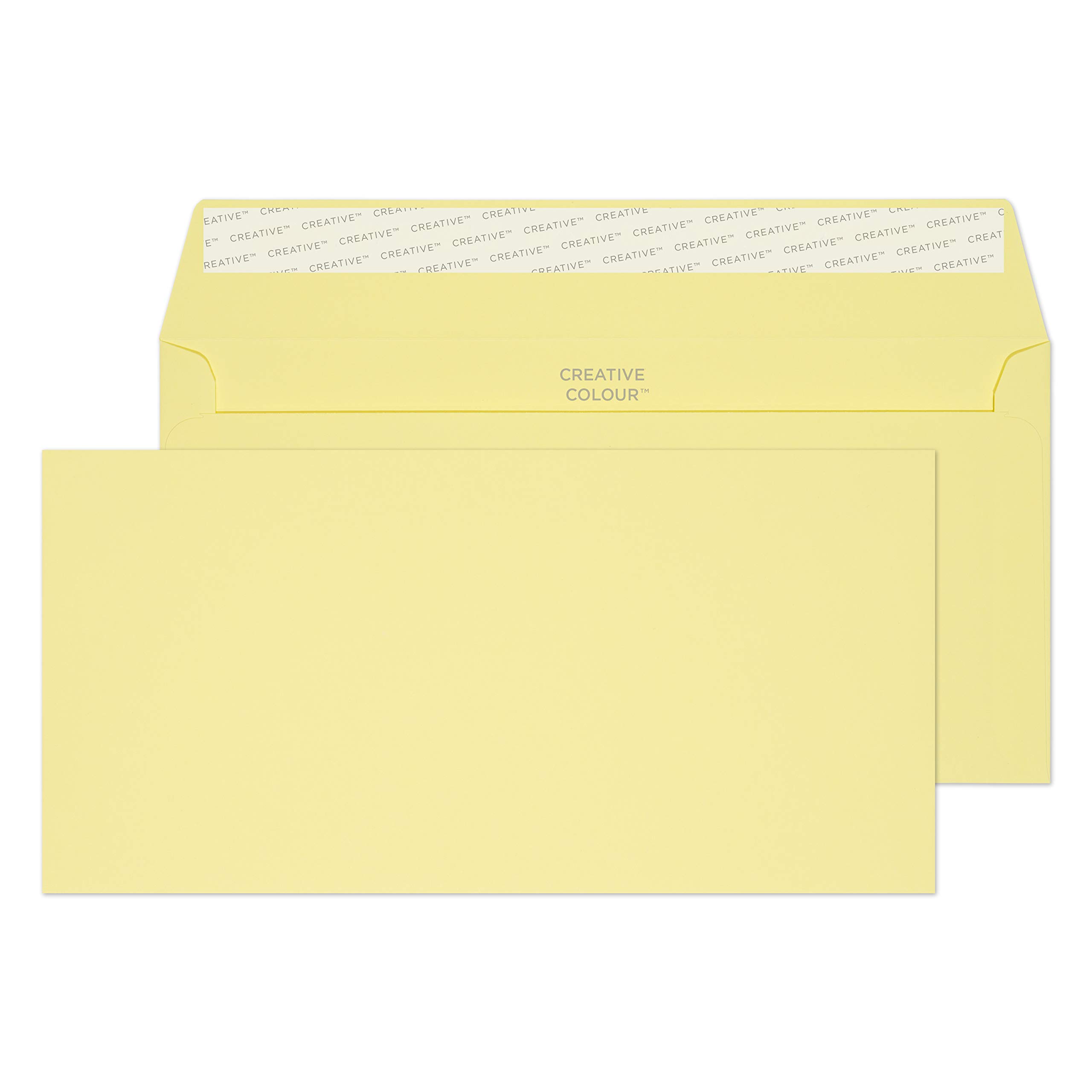 Blake Creative Colour DL+ 114 x 229 mm 120 gsm Peel & Seal Wallet Envelopes (25216) Lemon Yellow - Pack of 25 — image 1