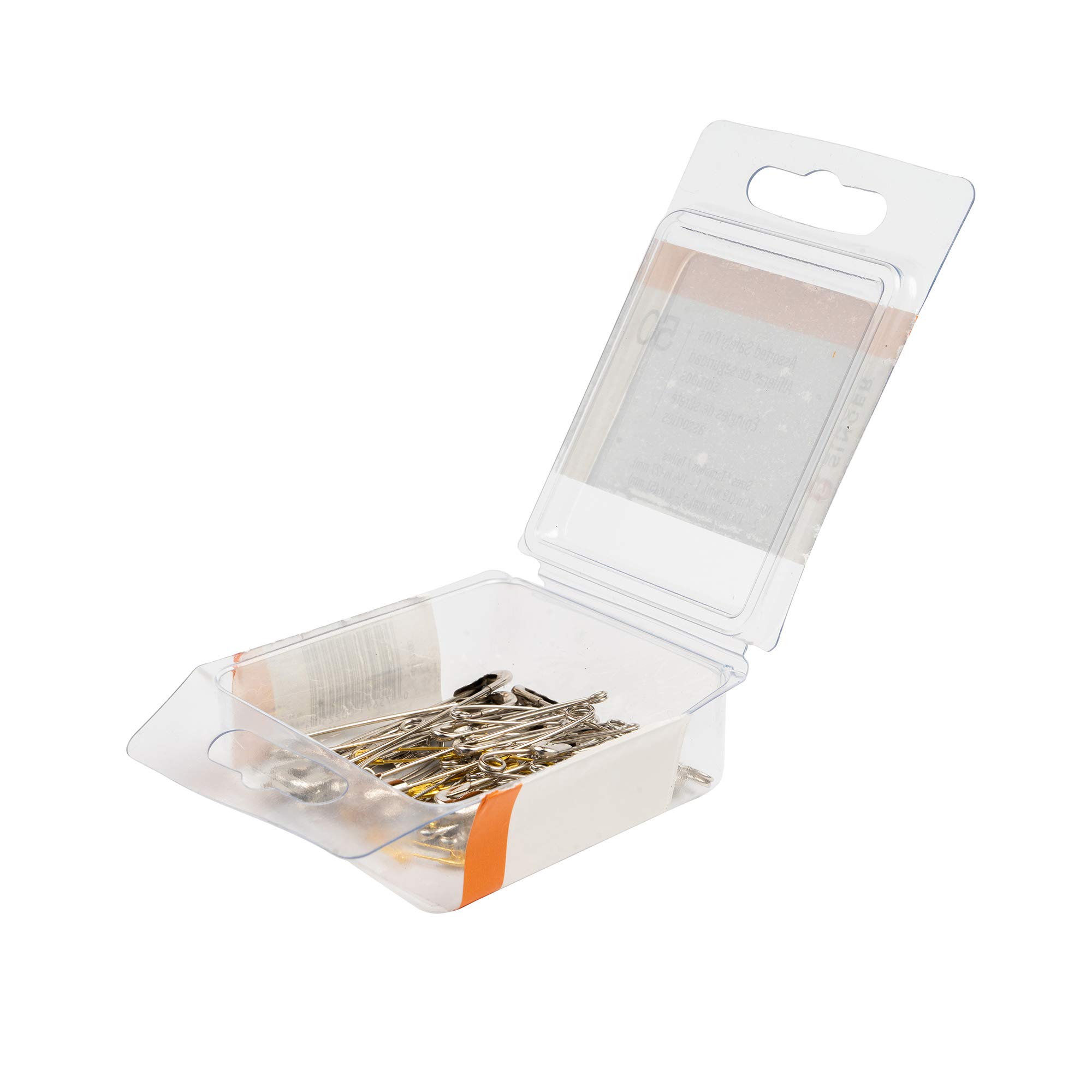 Singer 00225 Assorted Steel and Brass Safety Pins, Multisize, 50-Count