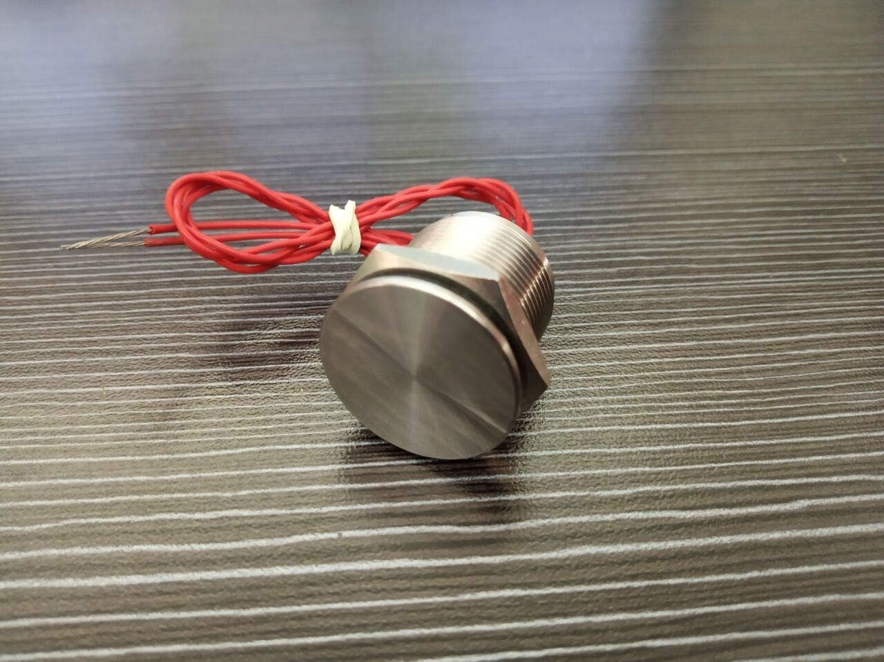 LANGIR Stainless Steel 316L Piezo Switch Normally Open Waterproof IP68 Dia. 19mm Panel Cutout Momentary with 2 Cables