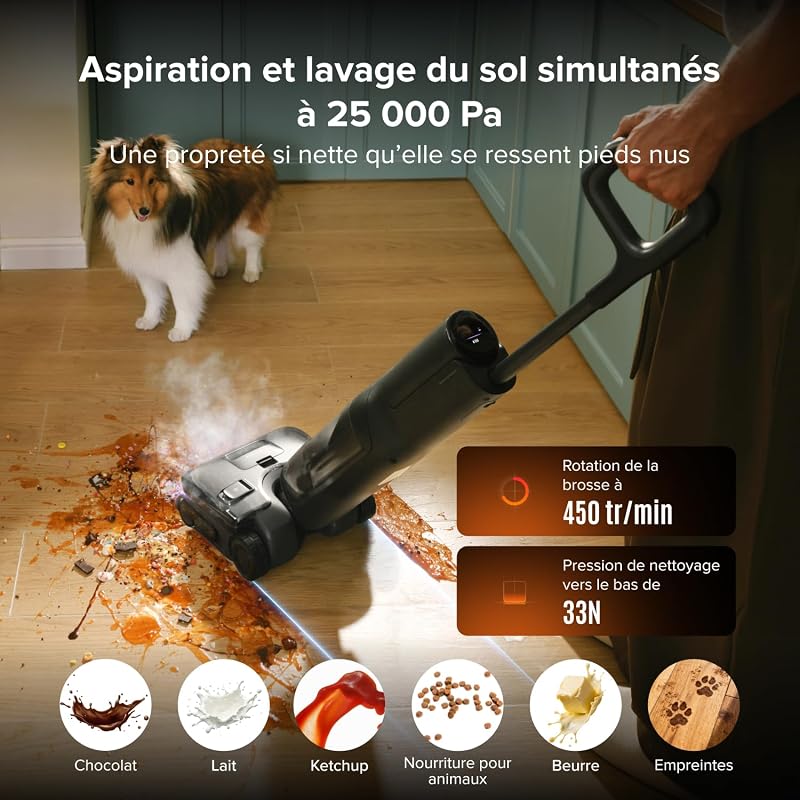 F25 Steam Set Nettoyeur Vapeur sans Fil, Aspirateur Laveur