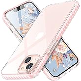 MATEPROX Compatible with iPhone 13 case Clear Thin Slim Crystal Transparent Cover Shockproof Bumper Case for iPhone 13 6.1" 2021(Pink)