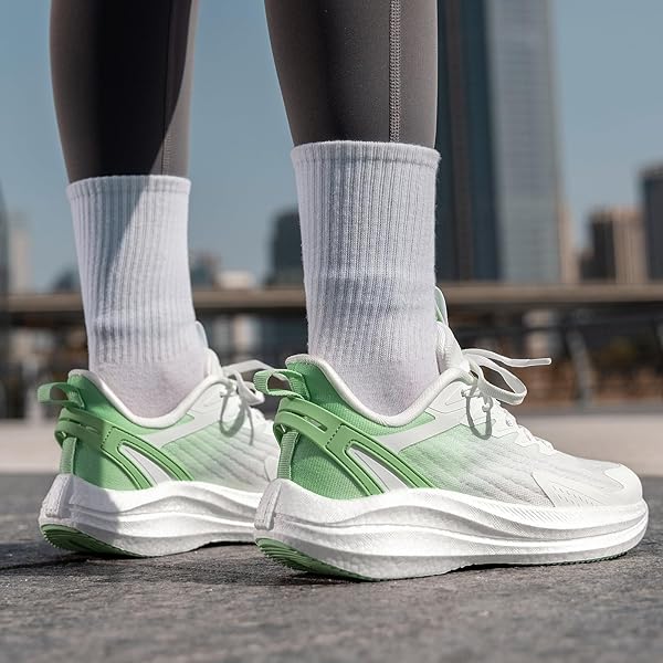 OUTJET WOMEN’S RUNNING SHOES LIGHTWEIGHT CUSHIONED SNEAKERS FOR WALKING, JOGGING, TRAVEL, GYM – BREATHABLE MESH, SOFT SOLE, STYLISH FIT GREEN
