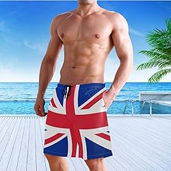 visesunny British Flag Pattern Men's Beach Shorts