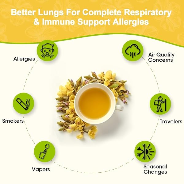 IMATCHME MULLEIN TEA FOR LUNG CLEANSE, RESPIRATORY SUPPORT AND MUCOUS MEMBRANES, LEMON AND MULLEIN LEAF COMPLEX, GOOD TASTE, NATURAL HEALTHY HERBAL TEA, NO CAFFEINE, NON-GMO, 30 TEA BAGS