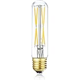 XININSUN T10 LED Bulb, 8W Dimmable, 75-100W Equivalent, 4000K Daylight, 850 Lumens, E26 Base, Clear Glass