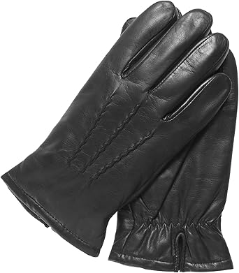thinsulate black leather gloves