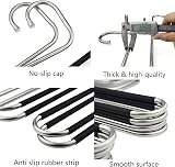 Skroad 3 Pack Trouser Hanger Space Saving S-Type Non-Slip Stainless Steel view 2