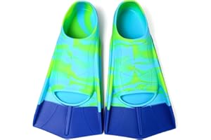 Fanwill Kids Swim Fins,Short Comfortable Flippers for Lap Swimming and Training for Child,Girls,Boys,Beginners