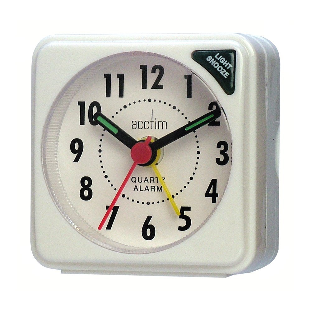 Acctim Ingot Analogue Travel Alarm Clock Crescendo Alarm Quartz Luminous Hands Black 25/738WB