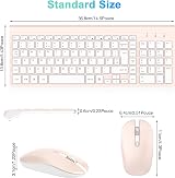 cimetech Wireless Keyboard and Mouse Combo UK Layout Pink 2.4G Slim view 6