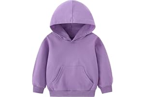AIWUHE Toddler Boys Girls Hooded Sweatshirt Solid Pullovers Long Sleeve Hoodie Kids Cotton Crewneck Fall Tops 2-6Y Blouse