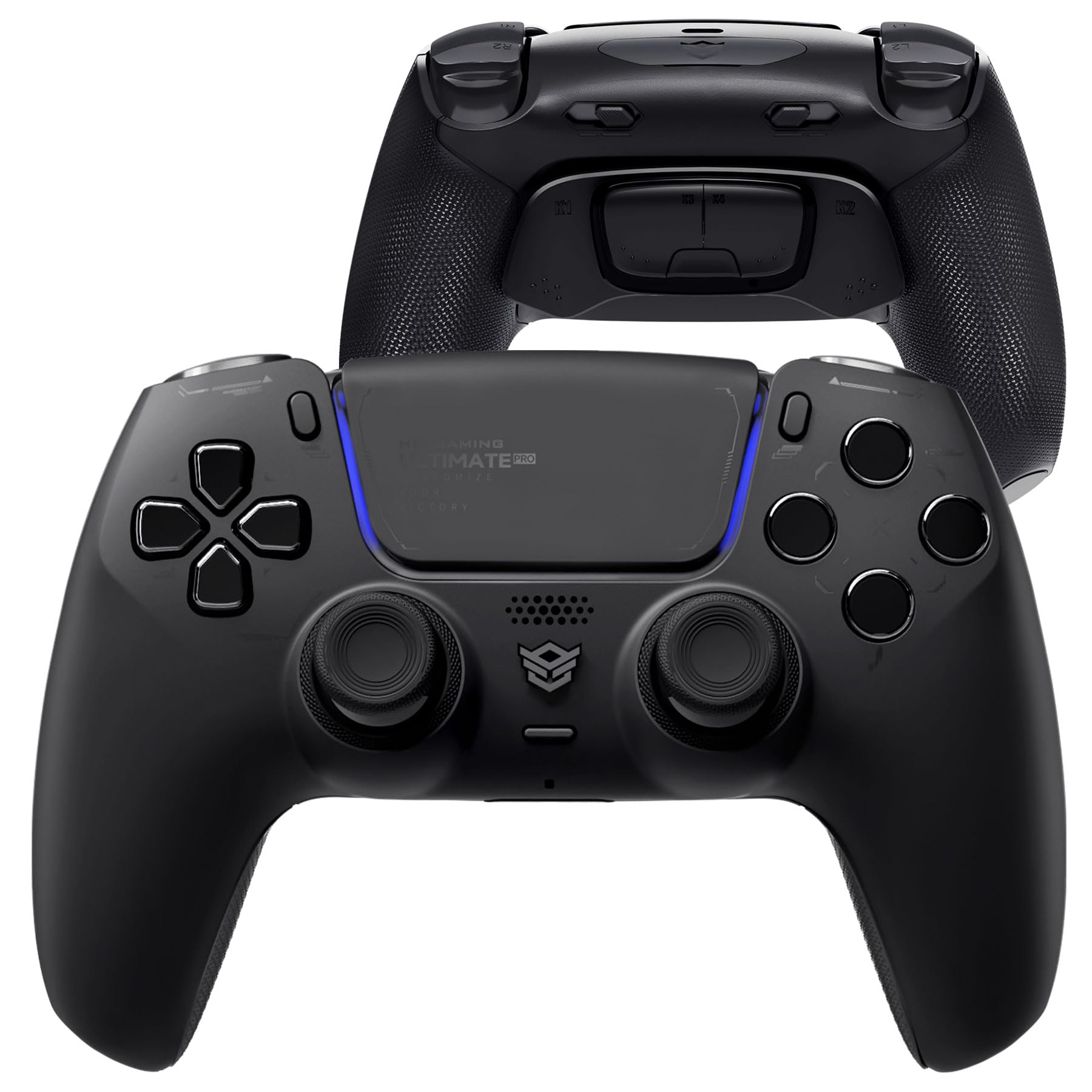 HEXGAMING ULTIMATE PRO Gaming Controller Compatible with ps5/PC/Mobile - 4 Back Buttons, 6 Custom Profiles, Adjustable Triggers, 8 Swappable Thumbsticks - Chaos Black