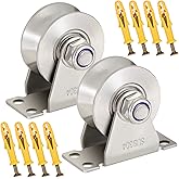 V Type Groove Wheel Pulley Stainless Steel Pulley Block Super Silent Single,Pulley Block for DIY Gym Equipment,Sliding Gate D