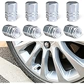 Ziciner 8 PCS Car Tire Valve Stem Caps, Aluminum Alloy Wheel Valve Covers with Rubber O-Ring, Corrosion Resistant Leak-Proof Tire Air Cap Set, Universal for SUV, Truck, Motorcycle, Bike (Silver)