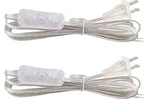 AdiyZ 2 Pack Clear Light Bulb Cables with On/Off Button Replacement Cables 9.2FT Length for Lamp Repair DIY Project Rewire El