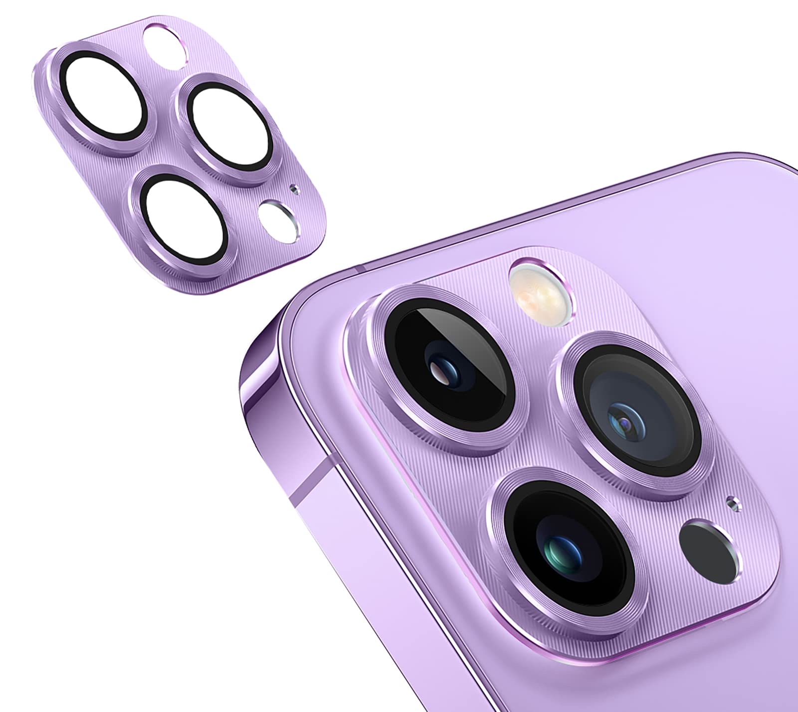GIOPUEY Armor Camera Protector Compatible with iPhone 14 Pro Max, iPhone 14 Pro Camera Lens Protector, Double Protection, Thin, Anti-Drop - purple