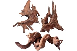 Jorewood Natural Aquarium Driftwood for Fish Tanks & Reptile Terrariums – Safe Fish Tank Decorations, Unique Twisted Branches 3-Piece 7-11 Inch Low Tannin, Easy to Sink