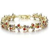 Crysdue Sparkling Cubic Zirconia Tennis Bracelet Christmas Jewelry Gift for Women