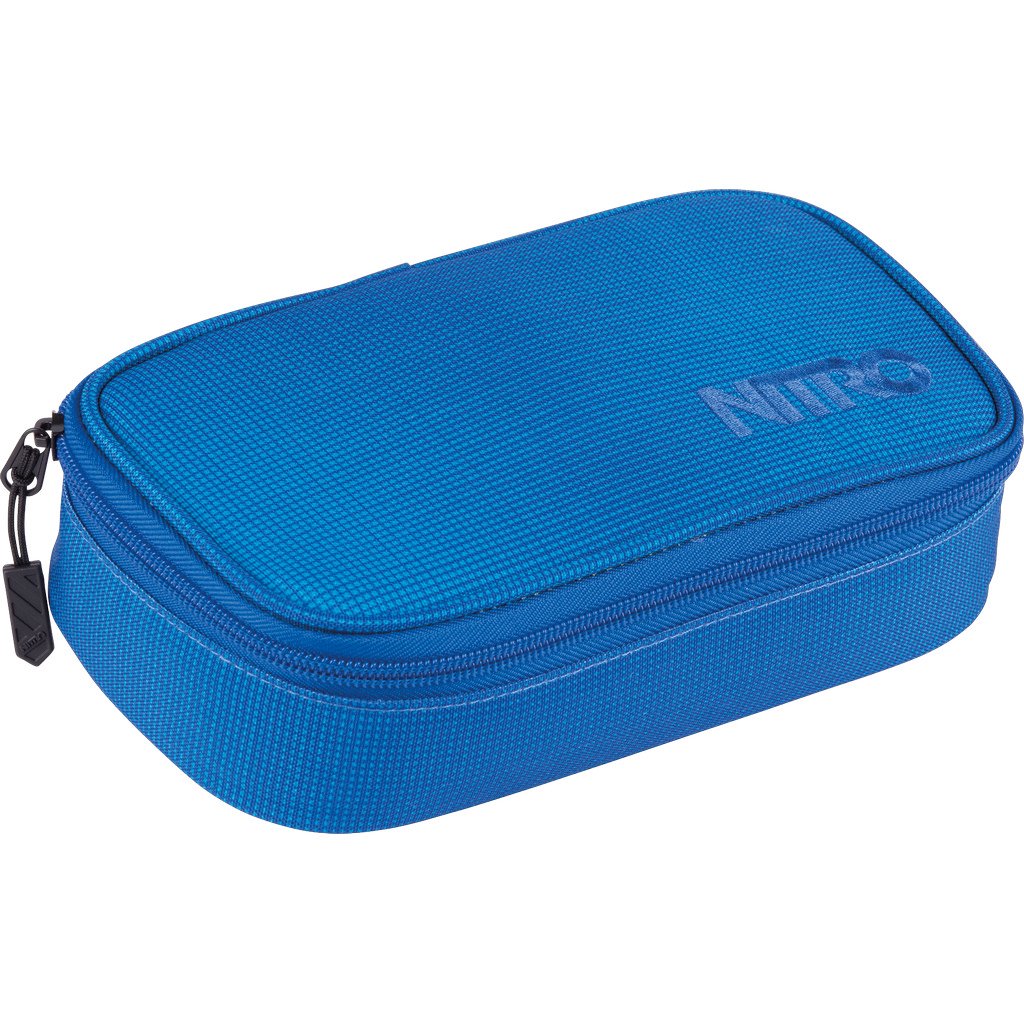 Nitro Pencil Case XL inkl. Geo Dreieick & Stundenplan, Federmäppchen, Schlampermäppchen, Faulenzer Box, Federmappe, Stifte Etui, Blur Brill. Blue