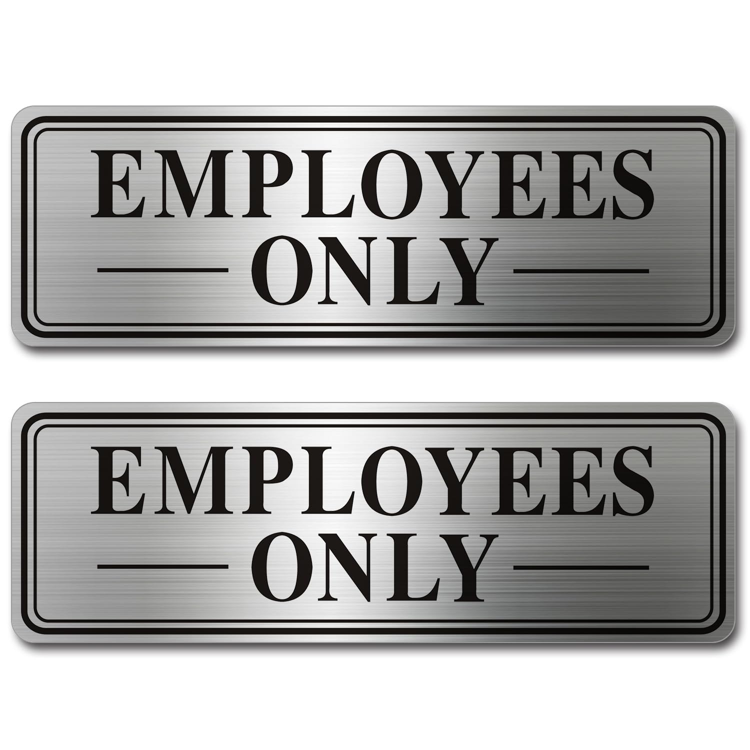 Photo 1 of 2pcs Metal Stainless Steel Employees Only Sign for Door,With Self Adhesive,9x3in(Employees Only2pcs)