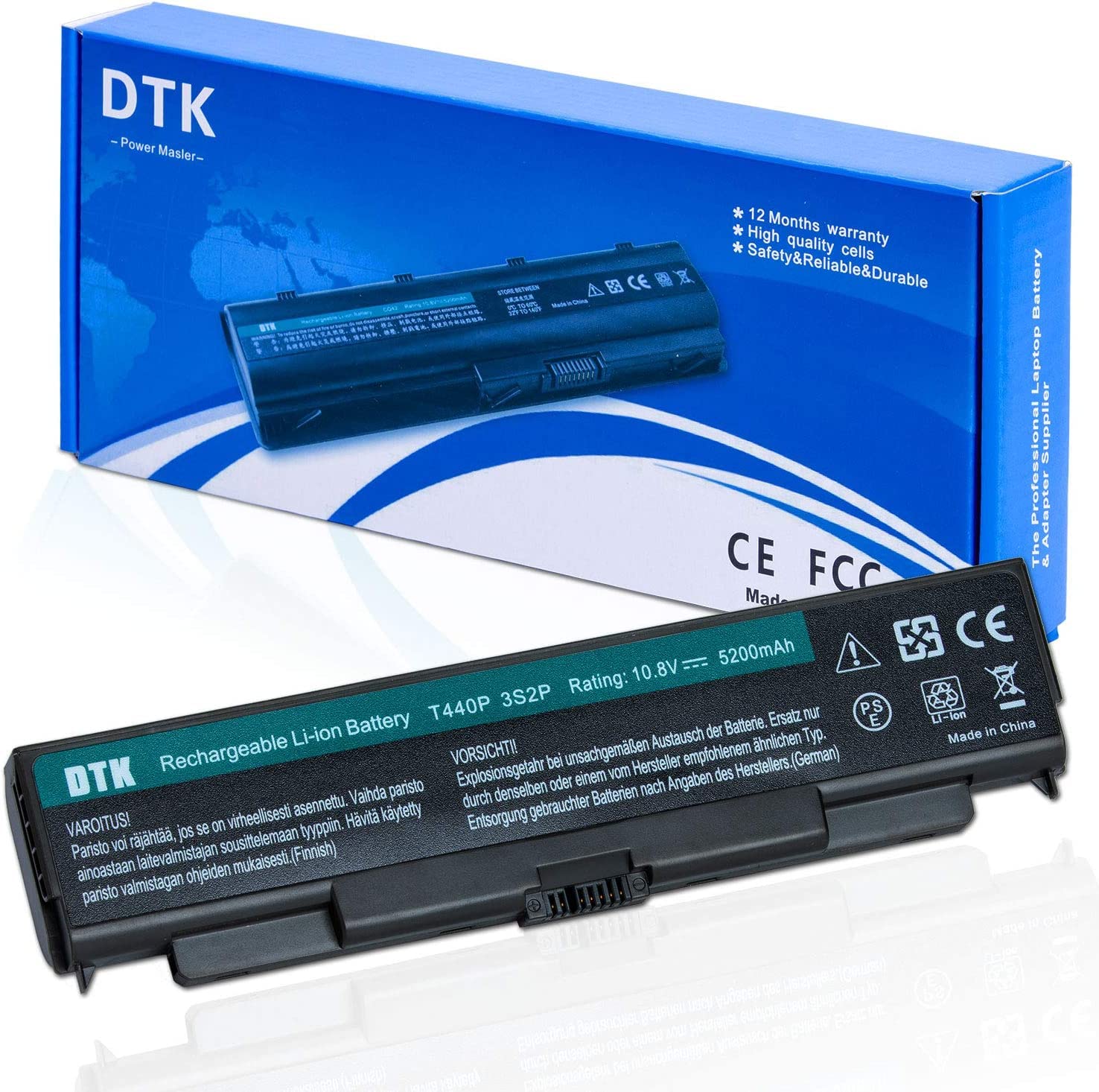 DTK Laptop Battery for LENOVO ThinkPad T440P L440 T540P L540 W540 Series Notebook 0c52864 45N1144 45N1148 45N1150 45N1158 45N1160 45N1145 45N1149 45N1151 5N1159 45N1161 [10.8V 5200mAh]