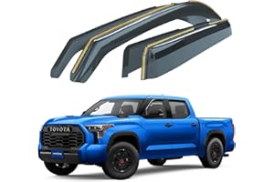 Goodyear Shatterproof in-Channel Window Deflectors for Toyota Tundra 2022-2024 CrewMax, Rain Guards, Window Visors for Cars, Vent Deflector, Car Accessories, 4 pcs - GY007800