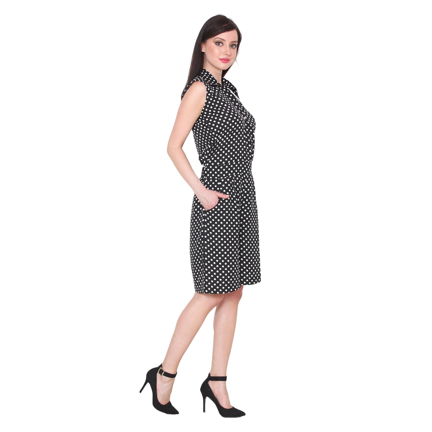 fabrizia polka dot print sleeveless jumpsuit for women